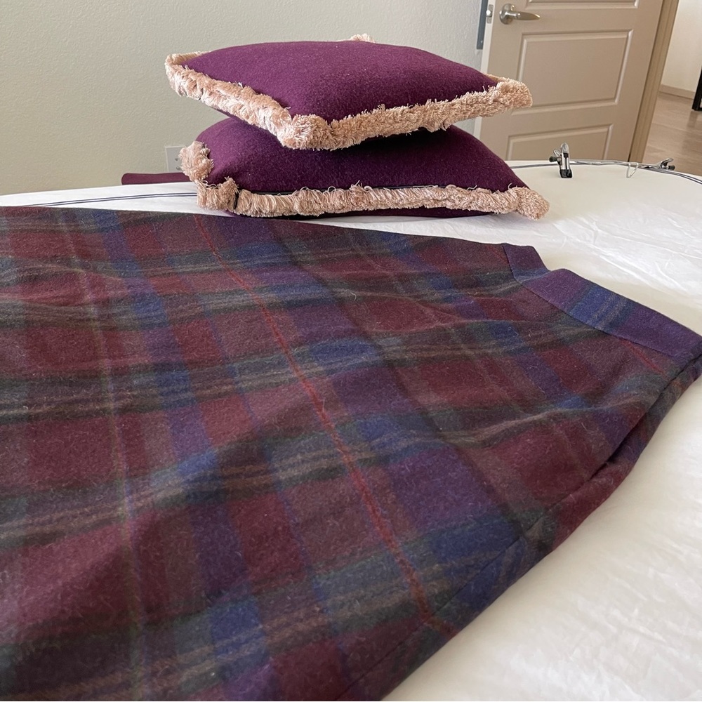 RALPH LAUREN PURPLE LABEL PLAID WOOL ERIKA CIRCLE SKIRT - Picture 9 of 17